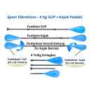 Sport Vibrations® 4 tlg. SUP Paddel CarbonComp 80" + 2.Paddelblatt als Kajakfunktion Antitwist - ohne Tasche