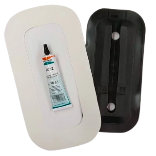 Replacement fin box for plug-box system (slide-in) incl. white patch & adhesive for self-assembly