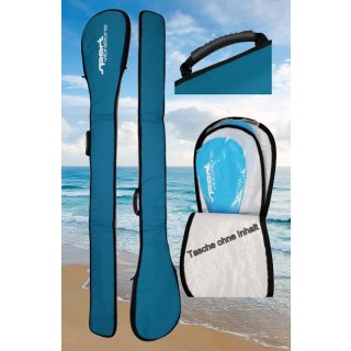 Sport Vibrations® Paddel-Tasche für 2 tlg. Vario Paddel - fasst bis zu 2 Paddel, Gepolstert- Wasserabweisend -Türkisblau