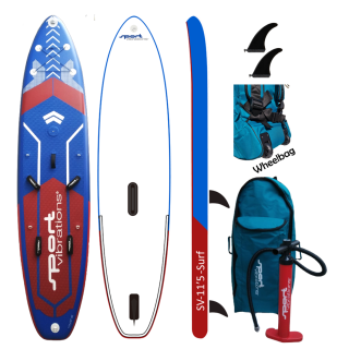 SV-115 "Surf Multisport x 31" x6 SUP, Windsurf, Wing-Surf & Kayakfuktion incl. Sliding tear-off edge 4x foot straps - Woven-Fusion-Double Layer- Superlight Technology