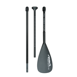 Sport Vibrations® 3 tlg.SUP Paddel 100% FullCarbon- 703 Gram Superlight - 85"x19 Autoklave Carbon-Handle-Antitwist - ABS Schlagschutz- without Paddle-Bag