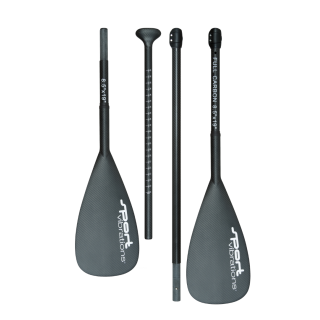 Sport Vibrations® 4 tlg. 100% FullCarbon SUP Paddel nkl. 2.Paddelblatt mit Kajakfunktion - 85"x19 Antitwist-Handle - ohne Paddeltasche