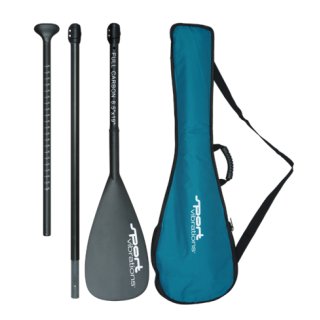 Sport Vibrations® 3-part 100% FullCarbon SUP paddle - 703 g Superlight - 85x19 Autoclave Carbon-Handle-Antitwist ncl. Quality paddle bag  - ABS impact protection i