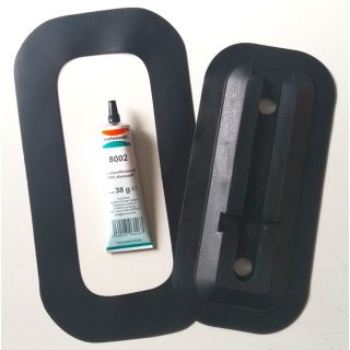 Replacement fin box for plug-in box system (slide-in) incl. black patch & adhesive for self-assembly