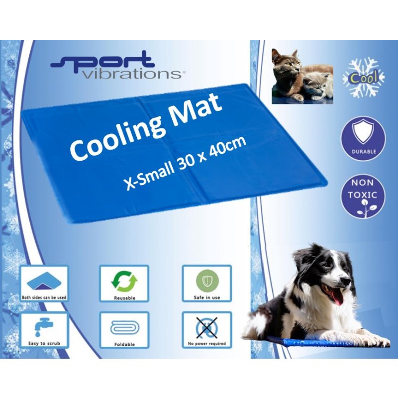 Kühlmatte für Hunde und Katzen, Selbstkühlend, blau - X-Small