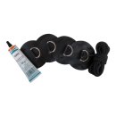 Holding point set (Black Edition) with adhesive for attaching all brands of kayak seats