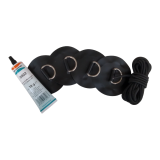 Nachrüst-Gepäcknetz Haltepunkteset (Schwarze Edition) mit Kleber und Gummiband