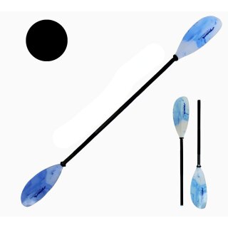 Sport Vibrations® Doppel Kajak Paddel (Black-Shaft-Edition)--Light Aluminium 2 teilig - zerlegbar