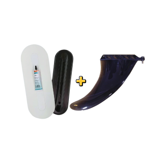 Complete set fin box with fin for US-box system including withe patch & glue for self-assembly